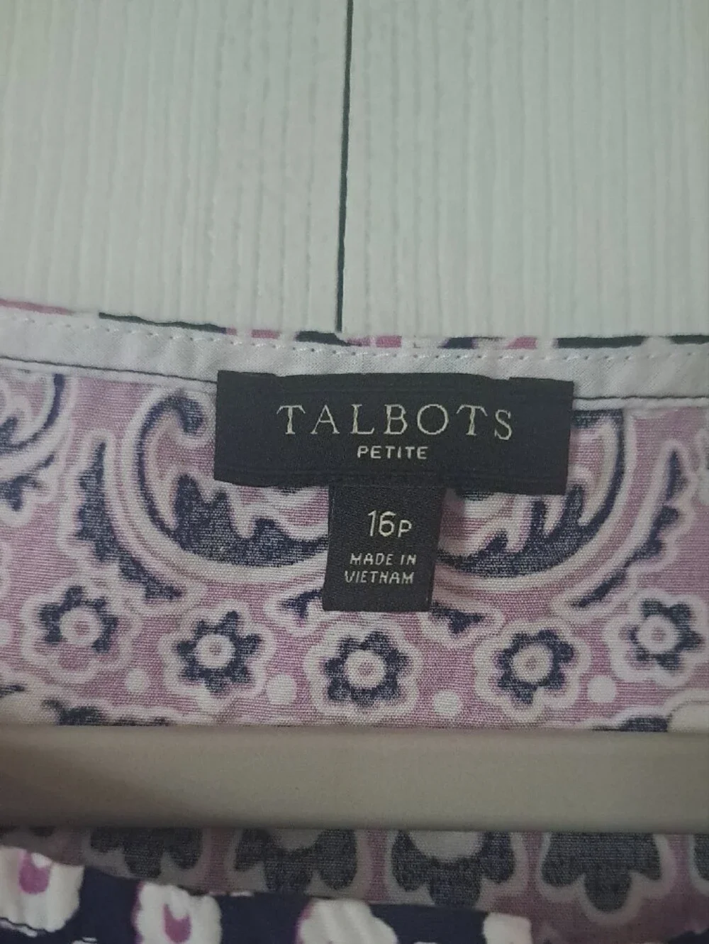 Talbots Size 16P Lavendar & Navy Sleeveless Fit & Flare  Printed Midi Dress - Picture 2 of 10